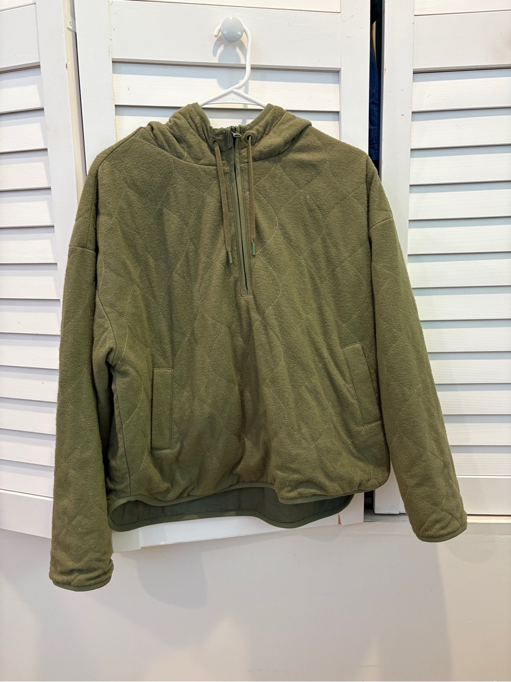 Olive Green Hooded Performance Fleece Jacket | like new!